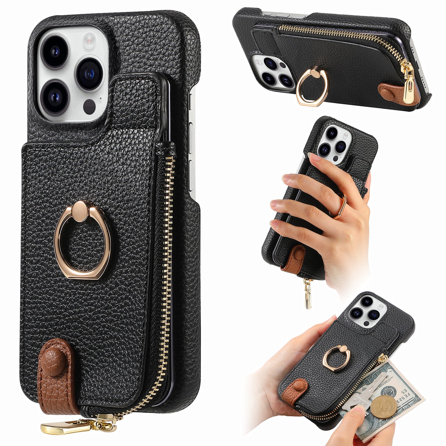 iPhone Ring Holder Wallet Case