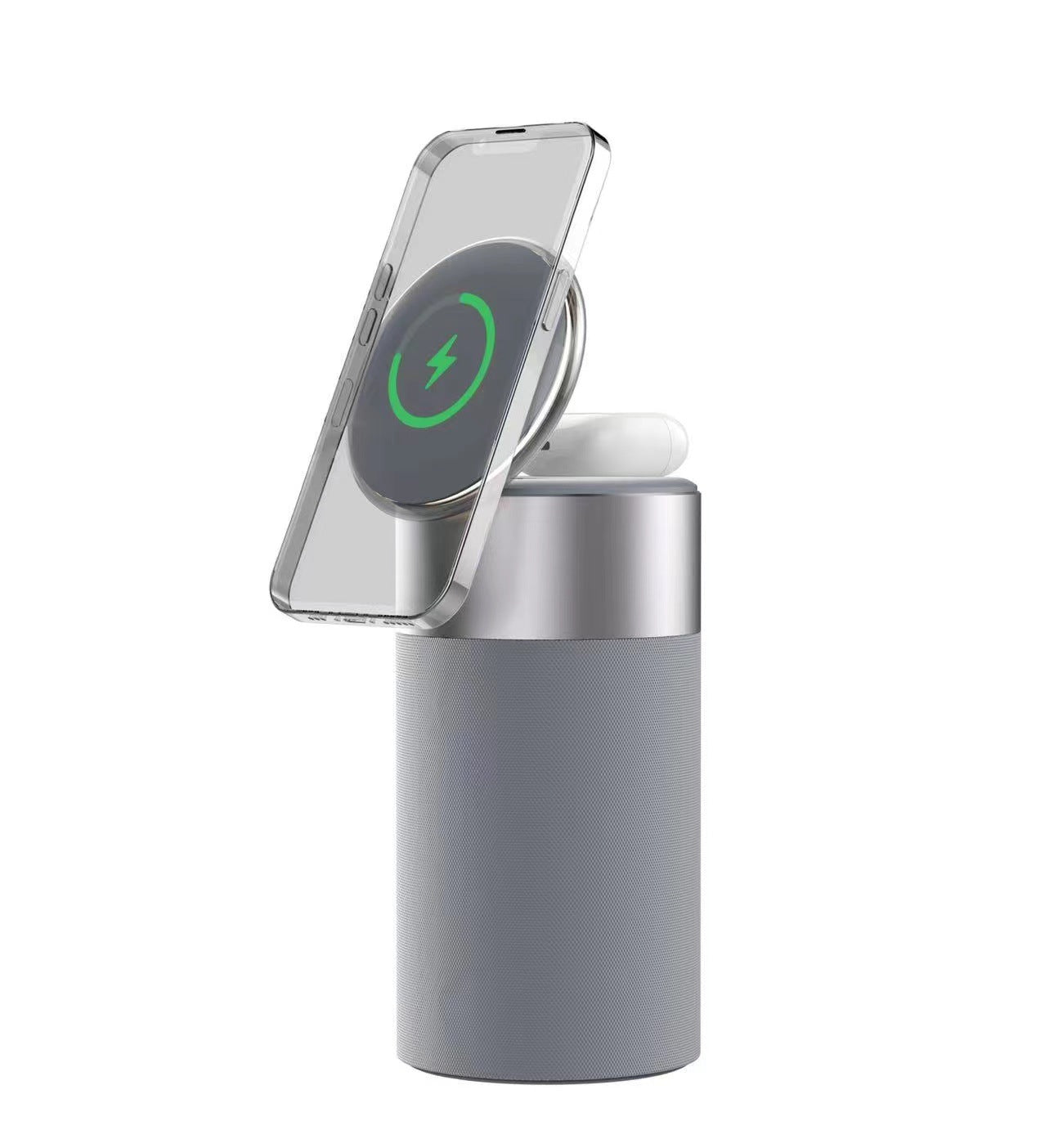 3-in-1 Wireless Charging Station - with Speaker & Touch Lamp